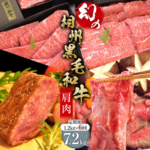 【牛肉 定期便 6回】 幻の相州黒毛和牛肩肉 1.2kg×6回 計7.2kg【相州黒毛和牛 相州牛 幻の牛肉 極上の旨味と風味 キメ細かな上質の脂 様々な料理に ブランド牛 ブランド牛肉 神奈川特産品 神奈川県 小田原市 】