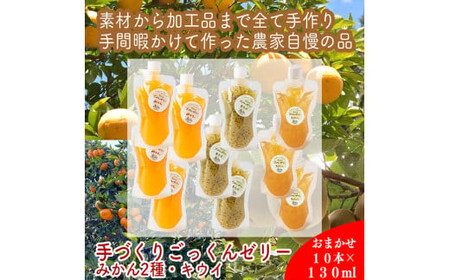 スイスで加工品を学んだ農家が作った『手づくりごっくんゼリー』 おまかせ10本セット 130ml みかん 甘夏 キウイ[ 家庭用 自宅用 贈答品 贈答 ギフト お取り寄せ お中元 お歳暮 贈り物 お祝い 神奈川県 小田原市 ゼリー ]