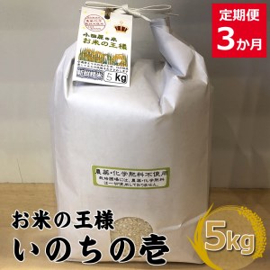 【定期便3か月】令和3年小田原市産 農薬化学肥料不使用 お米の王様 いのちの壱 ５kg