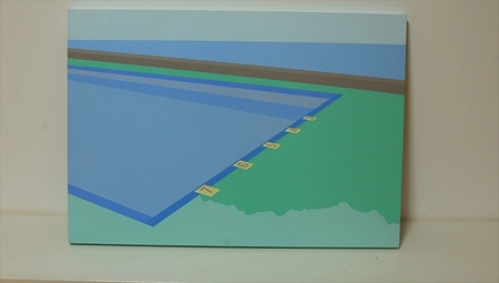 原画[お家に帰ろう]オリジナル風景画 ペインティング 小田原出身在住イラストレーターの作品 心象風景 子供の頃見た風景 海 空 山