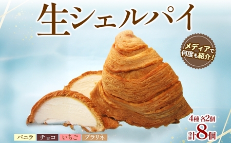 生シェルパイ 8個セット パイ バニラ チョコ 完熟 いちご プラリネ チョコレート ショコラ 生クリーム クーベルチュール シャラントポワトー バター 創作 湘南 贈り物 ギフト 箱詰め 送料無料 イル・ド・ショコラ 茅ヶ崎市 神奈川県