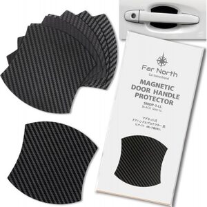 Far North ドアハンドルプロテクター 車用[マグネット式]黒 LLサイズ 94×98mm