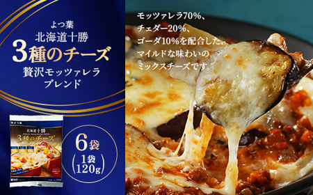 よつ葉 北海道十勝 3種のチーズ 贅沢モッツァレラブレンド 120g×6袋[配送不可地域:離島]