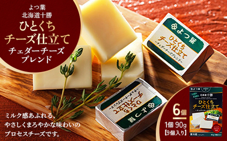 よつ葉 北海道十勝 ひとくちチーズ仕立て チェダーチーズブレンド 90g×6個[配送不可地域:離島]