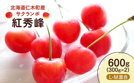 [先行受付] 北海道 仁木町産 サクランボ 紅秀峰 600g (300g×2) L・M混合 果物類 果物 くだもの フルーツ さくらんぼ チェリー 旬の果物 [UMIX FARM]