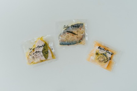 [冷蔵]ごちそうコンフィ3種セット(まぐろ大、さば大、かじき大 各1)