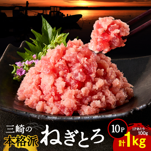本格派 ねぎとろ 100g×10パック（1kg）セット M024-008-02 ネギトロ まぐろ