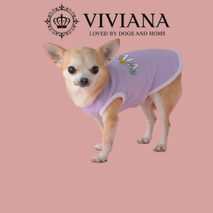 ドッグウェア「VIVIANA」タンクトップロゴフラワー(Purple)