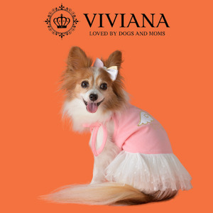 ドッグウェア「VIVIANA」エンジェルチュールワンピース(Pink)