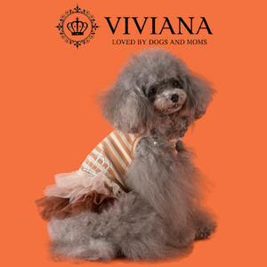 ドッグウェア「VIVIANA」クラウンチュールワンピース(Brown)