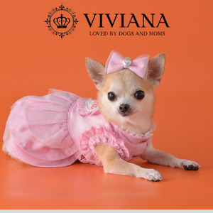 ドッグウェア「VIVIANA」ハートロゴワンピース(Pink)