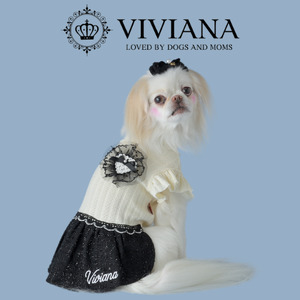 ドッグウェア「VIVIANA」ニットワンピース(White)