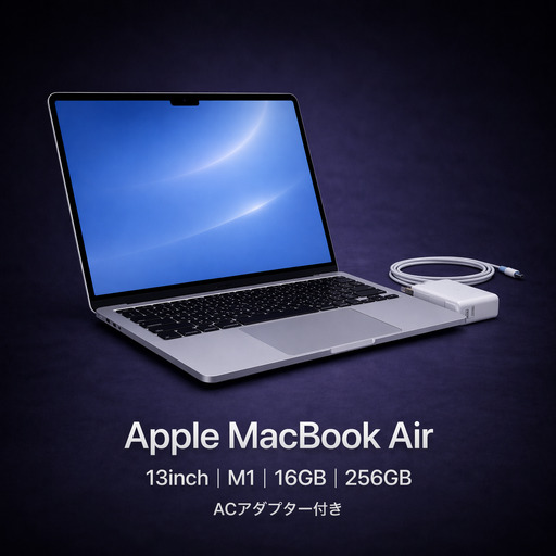 [厳選整備済|法人リースアップ品]MacBook Air 13インチ M1 / 16GB / 256GB SSD|★美品・動作確認済[現品限り] 266-01