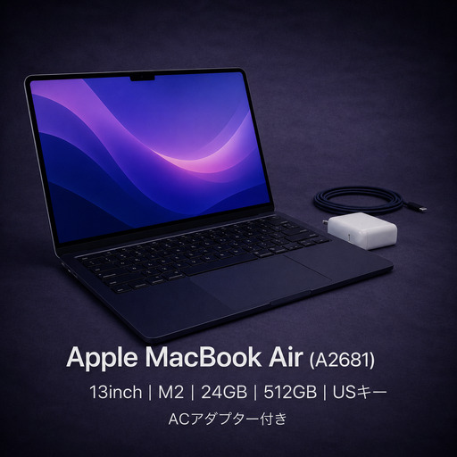 [厳選整備済|法人リースアップ品]MacBook Air 13インチ M2 / 24GB / 512GB SSD|★美品・動作確認済[現品限り] 476-03
