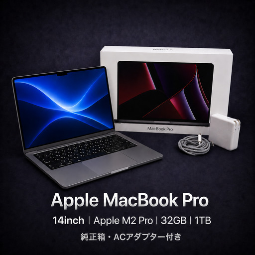 [厳選整備済|法人リースアップ品]MacBook Pro 14インチ M2 Pro / 32GB / 1TB SSD|★美品・動作確認済|★化粧箱付き[現品限り] 763-01