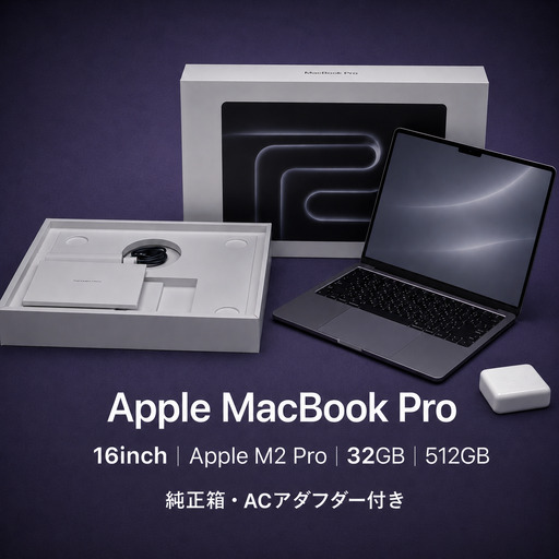 [厳選整備済|法人リースアップ品MacBook Pro 16インチ M2 Pro / 32GB / 512GB|★美品・動作確認済|★化粧箱付き[現品限り] 830-01