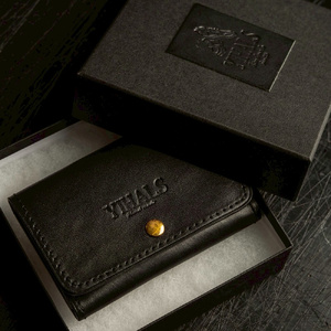 YIHALS ハンドメイド 牛革 名刺入れ ブラック《靴屋が手掛ける革製品》｜イハレス レザー 革小物 [0654]