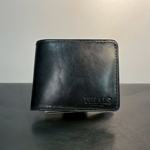 YIHALS ハンドメイド 牛革 2つ折り財布 ネイビーブルー[靴屋が手掛ける革製品]|イハレス レザー 革小物 [0665]