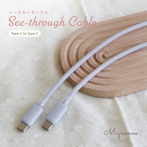 Owltech シースルー素材採用 耐屈曲5万回 PD60W充電/データ転送 USB Type-C to USB Type-C シリコンケーブル Mignonne(ミニョン) OWL-CBS1MINCC12-BL ベイビーブルー [ ガジェット 海老名市 ]