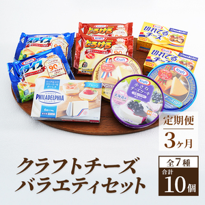 【3ヶ月定期便】クラフトチーズ・バラエティ10個セット