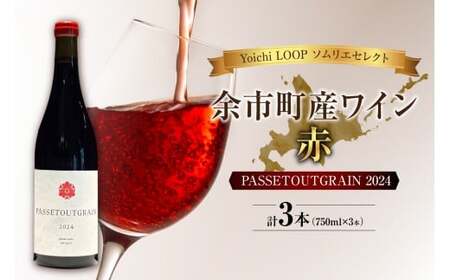 Yoichi LOOP ソムリエセレクト 余市町産ワイン PASSETOUTGRAIN 2024[赤]3本セット