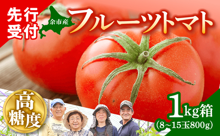 フルーツトマト 1kg箱(8〜15玉 800g)高糖度 余市の太陽が育んだ 北海道 余市町産 ファームフジタ 生鮮食品 野菜 果物 水制限 こだわり 栽培 甘味 酸味 濃厚