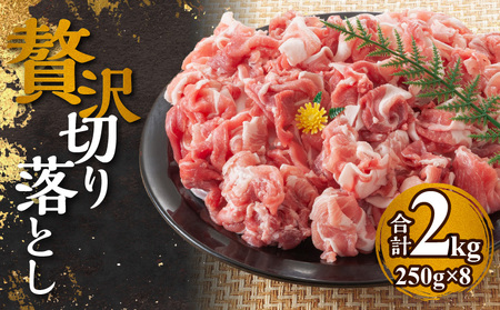 [北島麦豚]贅沢切り落し 2kg(250g×8パック) 豚肉 北海道