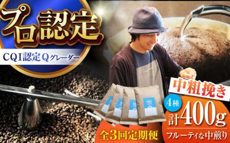 [全3回定期便] [中粗挽きタイプ]フルーティな中煎り [スペシャルティコーヒー] 400gセット [イヌイットコーヒーロースター][ASAB031]