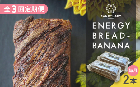 [全3回定期便]ENERGY BREAD-BANANA 約540g×2本 / バナナケーキ グルテンフリー バナナケーキ スイーツ[SANCTUARY FOODS (株)][ASAH007]