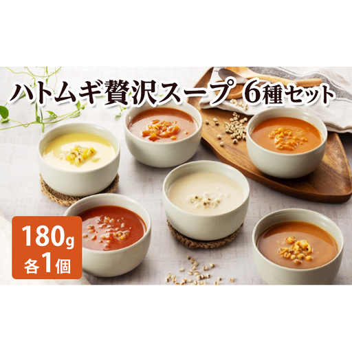 ハトムギ贅沢スープ 6種 180g 各1個 セット ( コーン ミネストローネ 海老のビスク ヴィシソワーズ ボルシチ 韓国風ピリ辛 ) スープ 加工食品 惣菜 レトルト ヘルシー