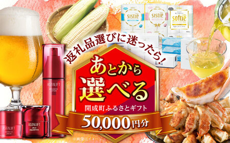 [あとから選べる]開成町ふるさとギフト 5万円分 あとから寄附 選べる寄附 ティッシュ トイレットペーパー 化粧品 餃子 体験 お茶 日本酒 定期便 神奈川 開成町[BDZZ002]