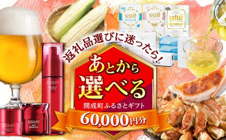 【あとから選べる】開成町ふるさとギフト 6万円分 あとから寄附 選べる寄附 ティッシュ トイレットペーパー 化粧品 餃子 体験 お茶 日本酒 定期便 神奈川 開成町[BDZZ003]