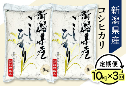 75-3N103【3ヶ月連続お届け】新潟県長岡産コシヒカリ10kg（特別栽培米）