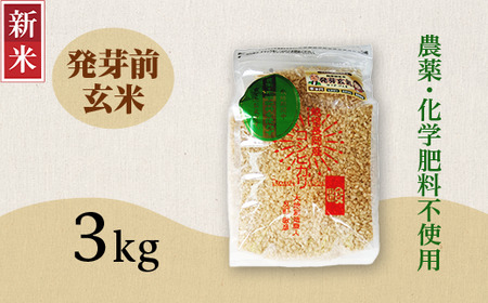 E1-H031A新潟県長岡産コシヒカリ 発芽前玄米 3kg