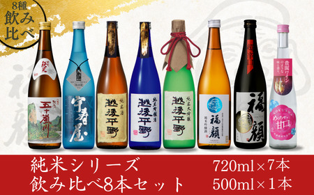 純米シリーズ飲み比べ8本セット 純米大吟醸 純米吟醸 純米酒 新潟県 日本酒 [福顔酒造]