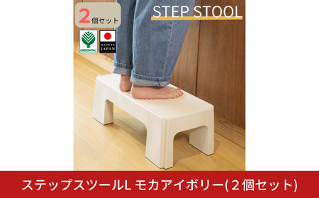 ステップスツールL モカアイボリー 2個セット スツール ステップ 高所作業 踏み台 イス グリーンパル