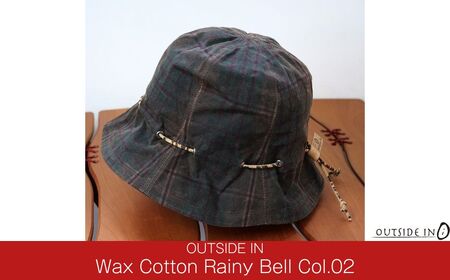 Wax Cotton Rainy Bell Col.02 Brown Plaid（ブラウンチェック） 帽子 ベルハット フリーサイズ キャンプ用品 アウトドア用品 [OUTSIDE IN]【020S102】