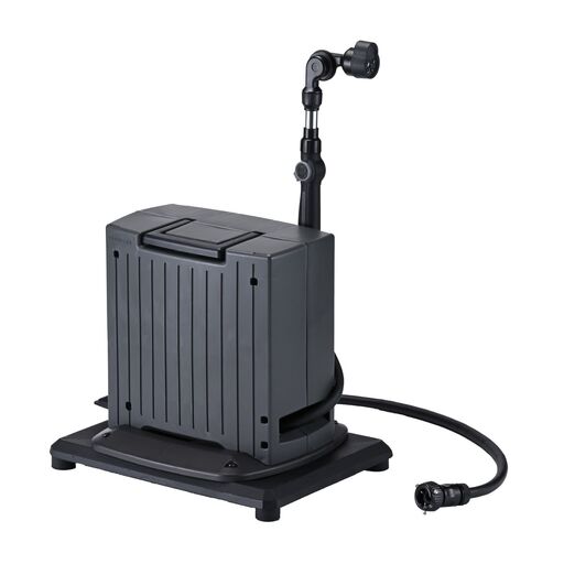 洗車ホースリール G-AutoSPLASH 台座付 10m ブラック×アッシュグレー 自動巻き グリーンライフ