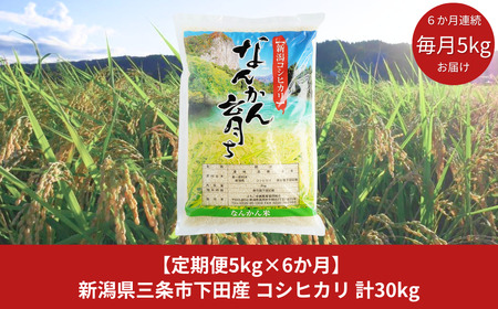 定期便 コシヒカリ5kg×6ヵ月 コシヒカリ定期便 お米の定期便6ヶ月 計30kg (コシヒカリ5kg×6回) 白米6か月 新潟県三条市下田産 白米 精米 お米 【定期便】 [JAえちご中越] 【043S005】