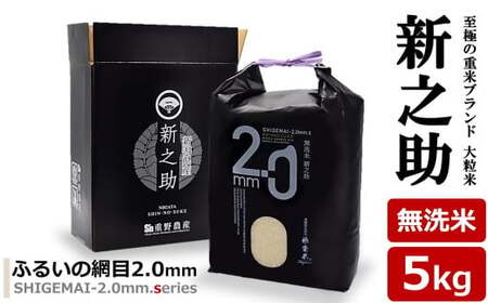 [令和7年産新米]新之助 無洗米 5kg 重米2.0シリーズ 至極の大粒米 [Y0489]