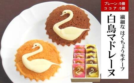 [期間限定]長嶺大池 白鳥マドレーヌ・白鳥マドレーヌココア 各5個(計 10個入り)[Y0587]