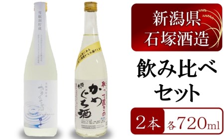 [12/15決済完了分まで年内発送]姫の井の熟成日本酒 飲み比べセット 720ml×2本 雪眠洞貯蔵かめぐち酒・取って置きのかめぐち酒 石塚酒造[ZB298]