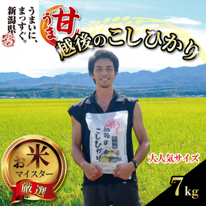 [令和6年産]甘うま越後のこしひかり 7kg 越後 えちご 玄米 特別栽培米 新潟 コメ こめ お米 米 しんまい 新潟県 新潟米 新発田市 新発田産 toushin006