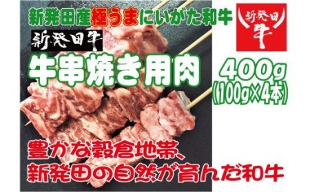 新発田牛 串焼き用 100g×4本 [ 新発田牛 和牛 ブランド にいがた和牛 串焼き 100g 4本 H16_01 ]