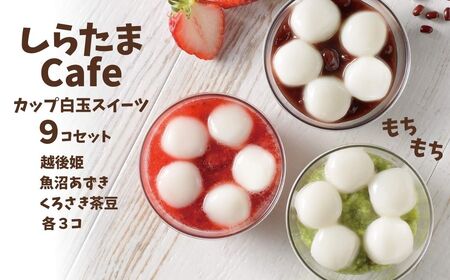 しらたまcafe カップ白玉スイーツ 9個食べ比べセット(魚沼あずき、越後姫、くろさき茶豆 各3個) たかの しらたま しらたま しらたま しらたま 白玉 白玉 白玉 白玉