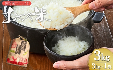 [おぢや米 3kg]魚沼産コシヒカリ 魚沼特A評価地域 クラフト袋