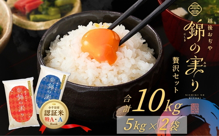 令和7年産 魚沼産コシヒカリ ブランド認証米「錦の実り」特AランクとAランク 食べ比べ10kg(5キロ2袋) | 新潟県産 コシヒカリ