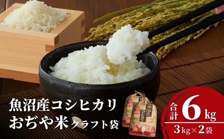 令和7年産 魚沼産コシヒカリ 3kg×2袋 クラフト袋 JA魚沼 / コシヒカリ コシヒカリ コシヒカリ コシヒカリ