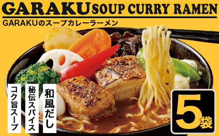 札幌麺匠 GARAKU監修 スープカレーラーメン 5食セット 北海道 ラーメン 拉麺 麺 麺類 麺類 加工品 食品 北海道 南幌町 NP1-356