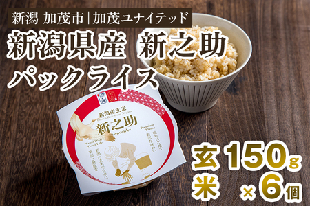 新潟県産 新之助 玄米パックライス(150g×6個入) 新潟産米 自宅で簡単 パックごはん 時短 贈り物にも ブランド米 加茂市 加茂ユナイテッド 米 米 米 米 米 米